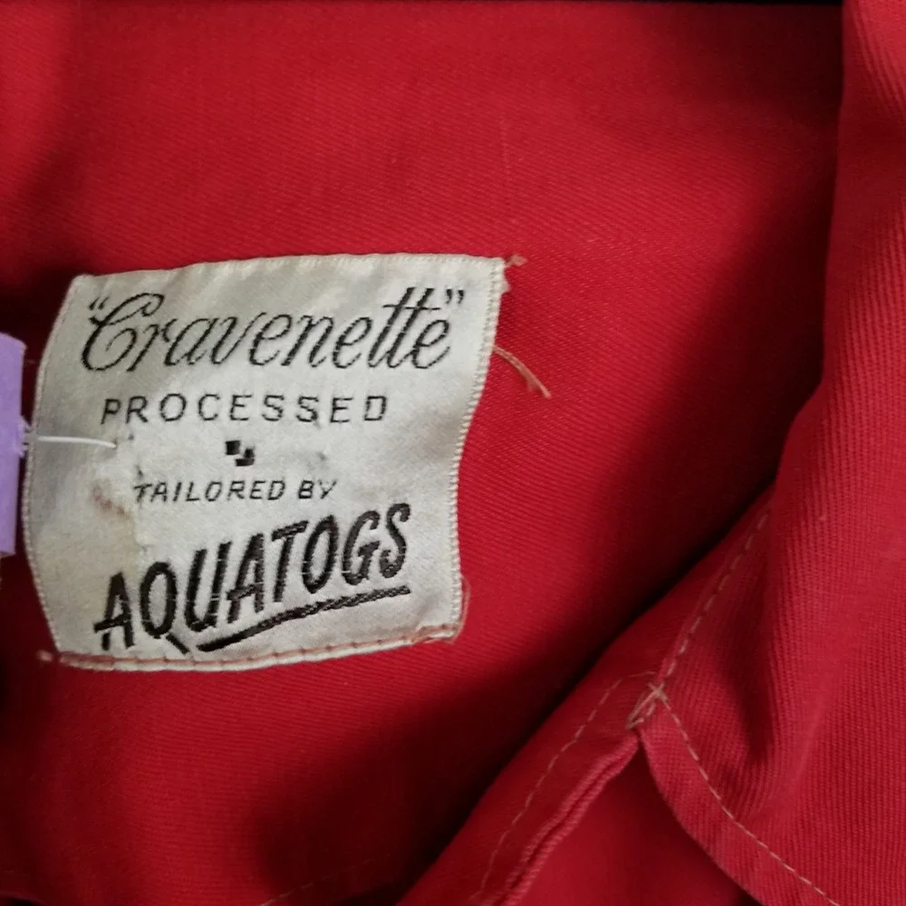 Aquatogs Raincoat Red "Cravenette" Processed Women's Full Length‎ Vintage - Picture 8 of 8